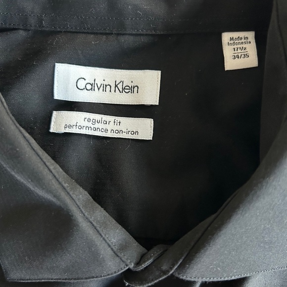 Calvin Klein Men’s Performance Black Button Down Dress shirt. 17 1/2 - Picture 2 of 11
